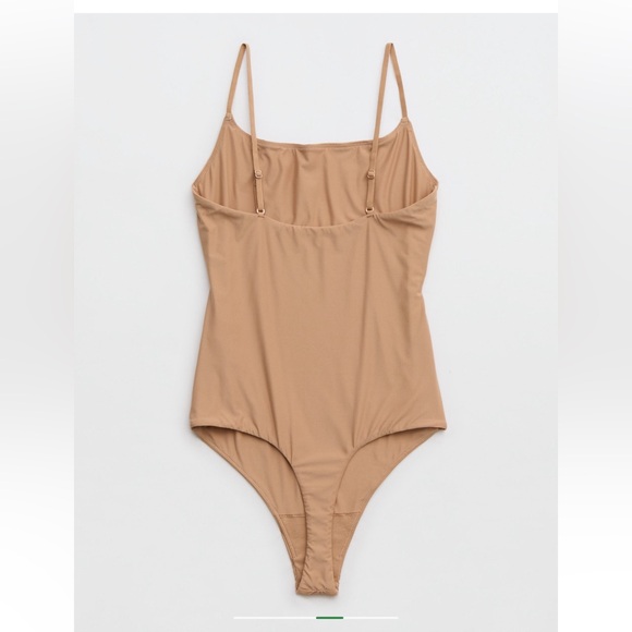 NWT AERIE Smoothez Tank Top Bodysuit - Beach Dune - Medium - Picture 4 of 13